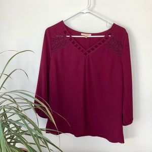 🌿 Skies are Blue Burgundy Top